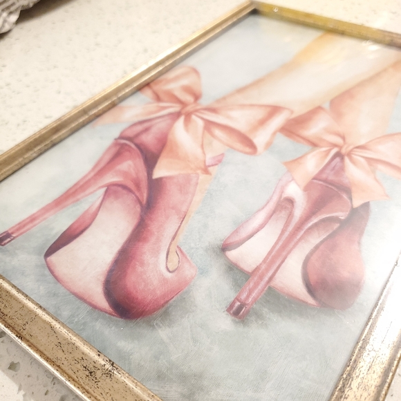 👠 NEW RED PINK HEELS WITH BOW WALL ART - Picture 5 of 5